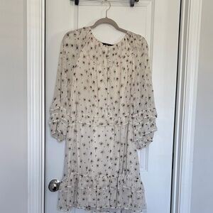 Simply Vera Vera Wang Cream Floral Long Sleeve Dress